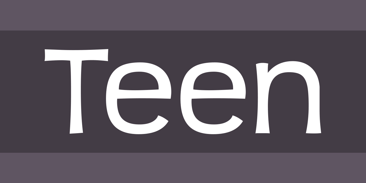Пример шрифта Teen Regular